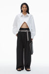 Alexander Wang white exaggerated split front shirt