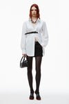 alexander wang 코튼 버튼다운 벨티드 튜닉 white