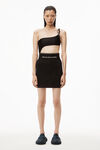 alexander wang リブジャージー ロゴ エラスティック ミニスカート black