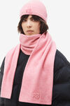 alexander wang logo beanie in soft stretch wool prism pink