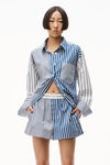 SHIRT IN PATCHWORK STRIPED COTTON