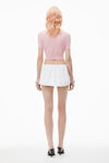 Alexander Wang pink chalk logo-embossed tee in superfine merino wool