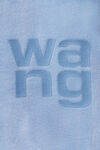 Alexander Wang washed pale blue 棉质平纹针织布堆叠徽标装饰 t 恤
