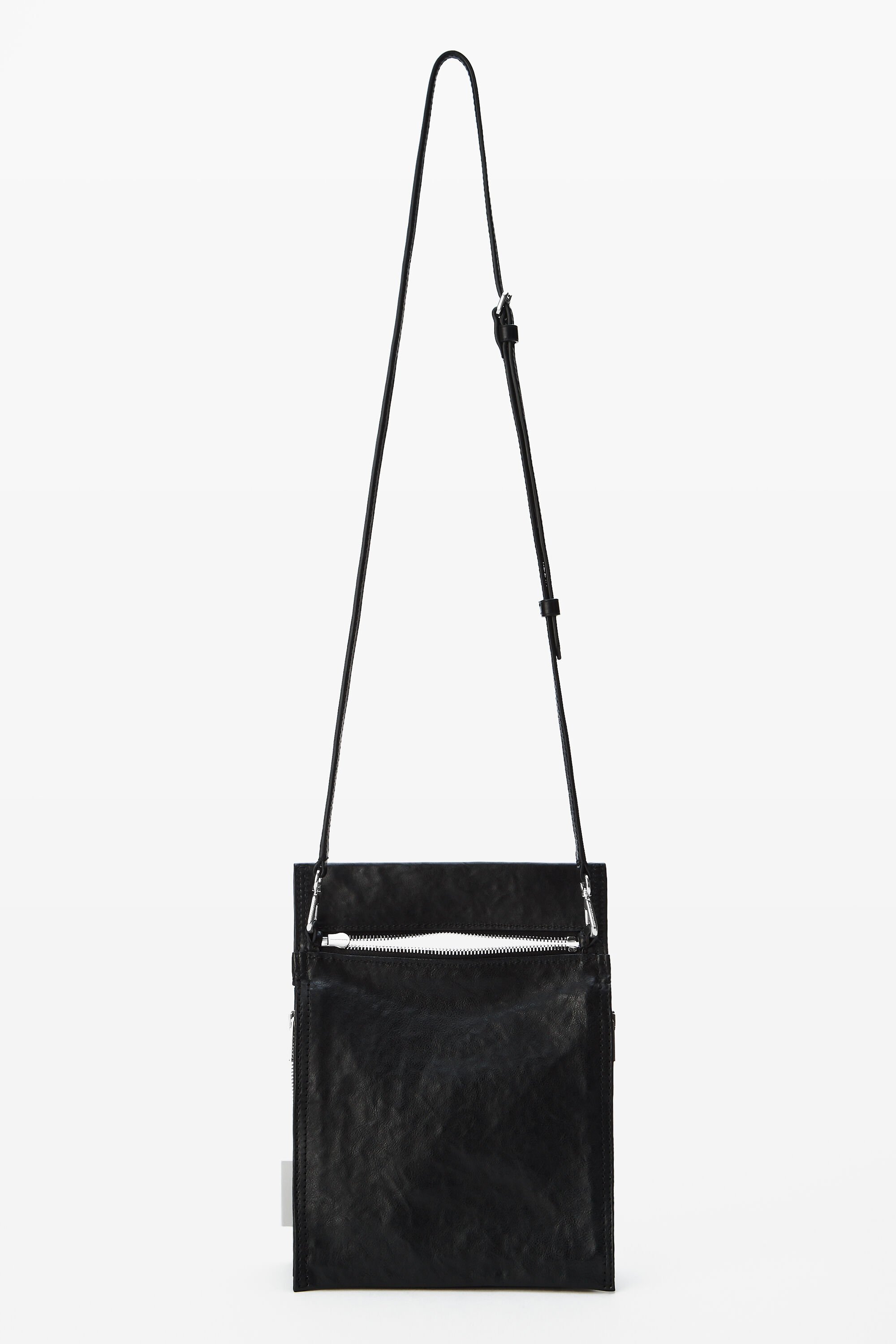 Axis Crossbody Pouch in Leather in BLACK | alexanderwang®