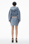 Alexander Wang washed vintage blue acid wash miniskirt in classic cotton terry