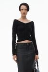 Alexander Wang black pullover mit rüschen