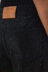 Alexander Wang washed black ez crystal rhinestone hotfix straight-leg jeans in cotton