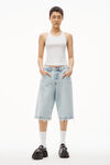 alexander wang racerback tank in ribbed cotton white