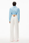 alexander wang cropped button down in compact cotton chambray blue