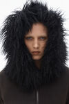 Alexander Wang washed lead hoodie with mongolian hood