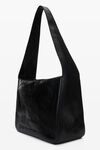 alexander wang dome medium hobo bag in crackle patent leather black