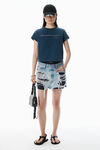 Alexander Wang washed navy navy cotton shrunken logo tee