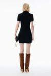 Alexander Wang black black wool-blend short sleeve polo dress