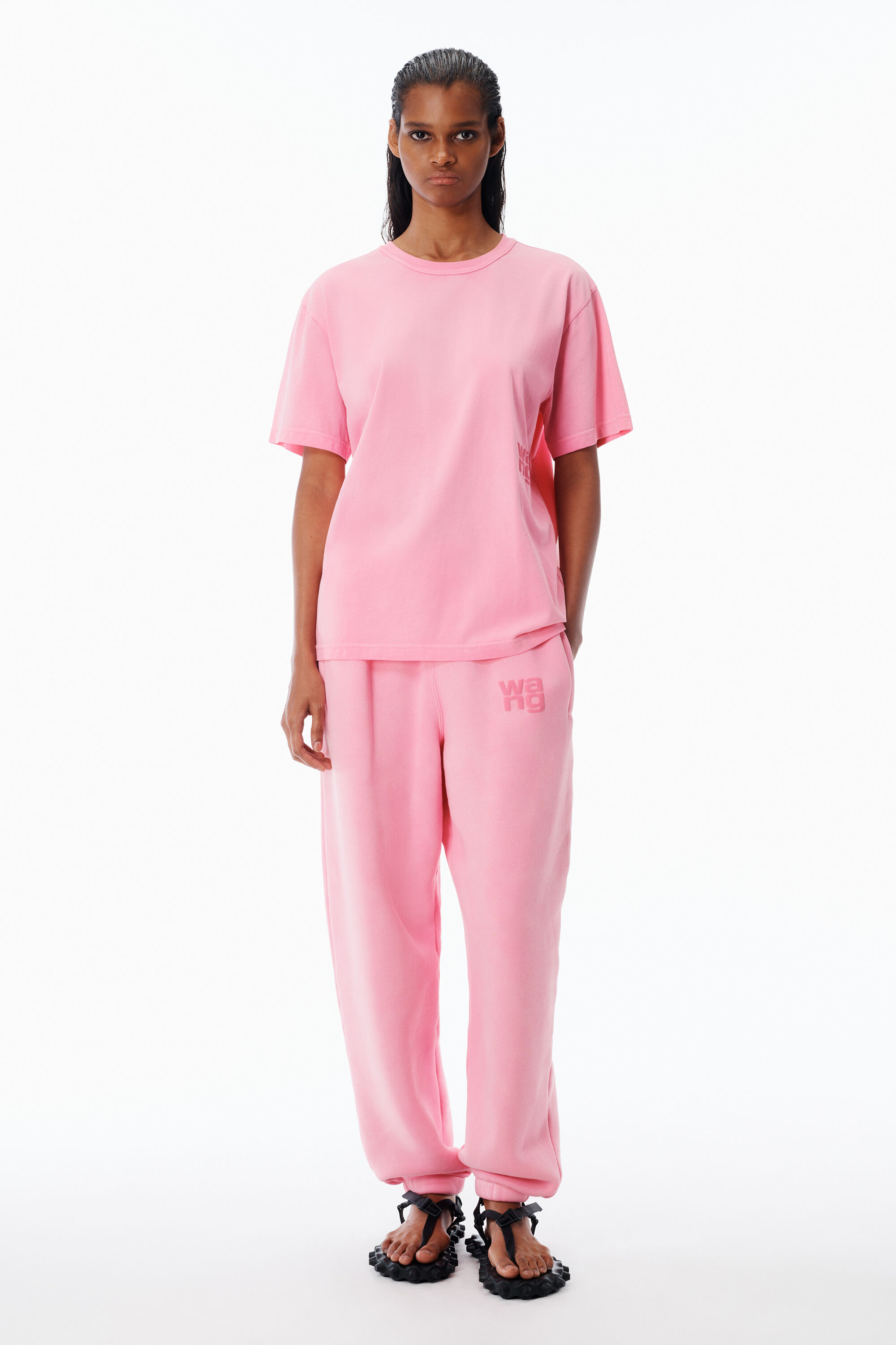 alexanderwang アレキサンダーワング ピンク コットンジャージー ロゴ