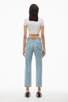 alexander wang og high-rise stovepipe jean in denim light indigo fade