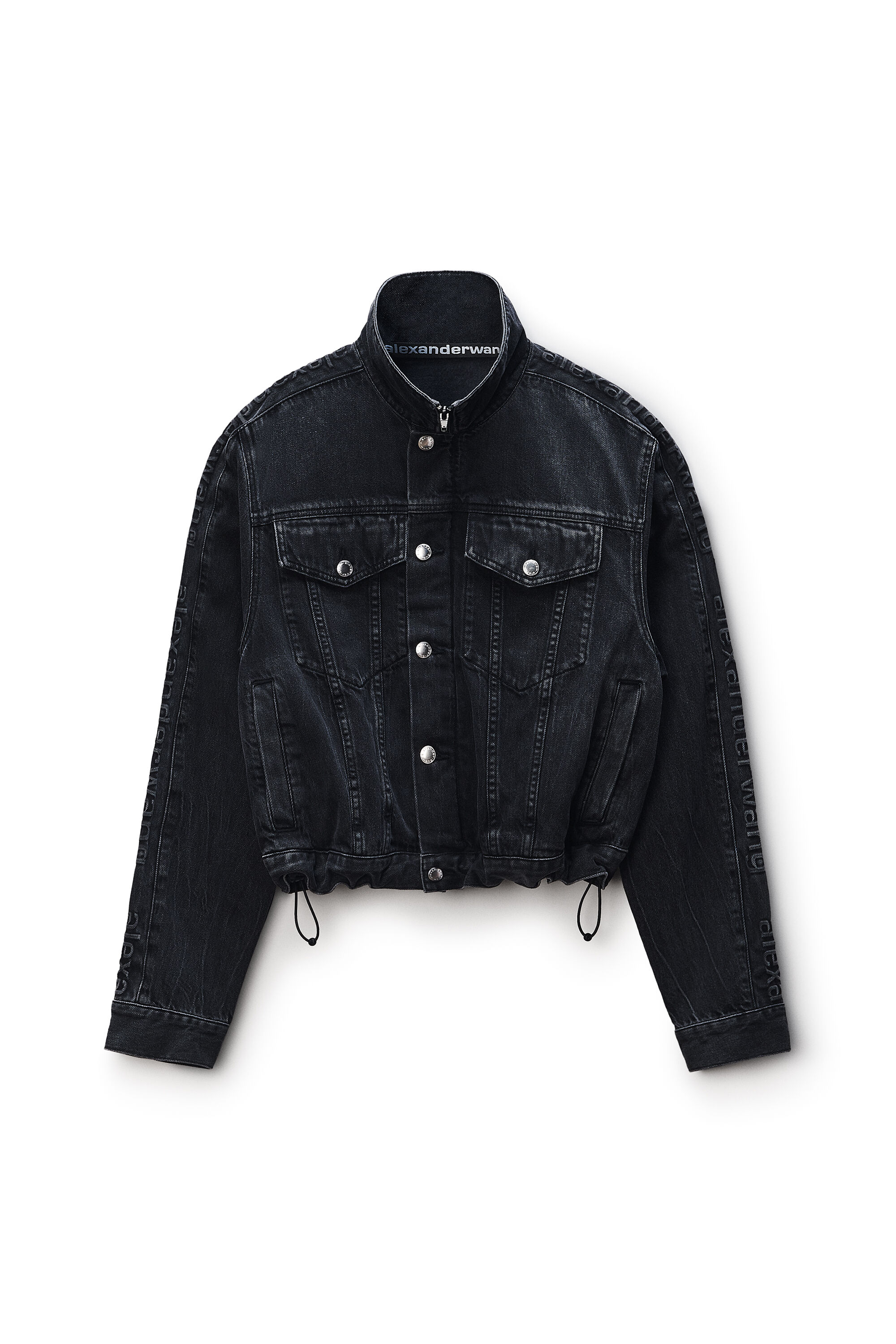 Denim Track Jacket in GREY AGED | alexanderwang®
