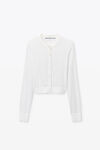 Alexander Wang soft white cropped cardigan in clear bead hotfix