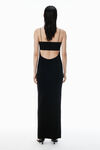 Alexander Wang black black logo jacquard slip dress