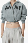 Alexander Wang oyster white pre-styled trouser with turn-down waistband