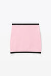 alexander wang contrast trim mini skirt in compact nylon light pink