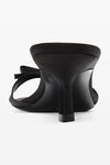 alexander wang dahlia 50 蝴蝶结缎面凉鞋 black
