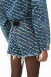 alexander wang bite logo short in deep blue denim deep blue/white