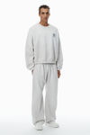 Alexander Wang light heather grey unisex logo oversized cotton terry sweatshirt