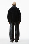 rib trim turtleneck in velour