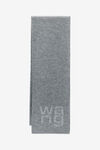 alexander wang logo scarf in compact deboss medium grey melange