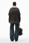 Alexander Wang washed black oversize triple-layer unisex tee in cotton