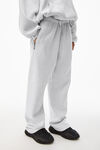 alexander wang apple puff sweatpant in classic terry light heather grey