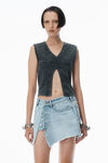 Alexander Wang faded black double v-neck tank top