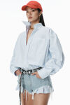 Alexander Wang light worn indigo pre-styled shirt & denim short romper