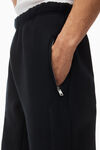 Alexander Wang black logo embroidered oversized sweatpants in heavy cotton terry