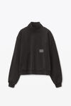 Alexander Wang acid black unisex high neck sweatshirt in dense fleece