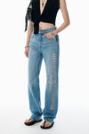 Alexander Wang vintage light indigo jeans ez a vita media con logo cut-out