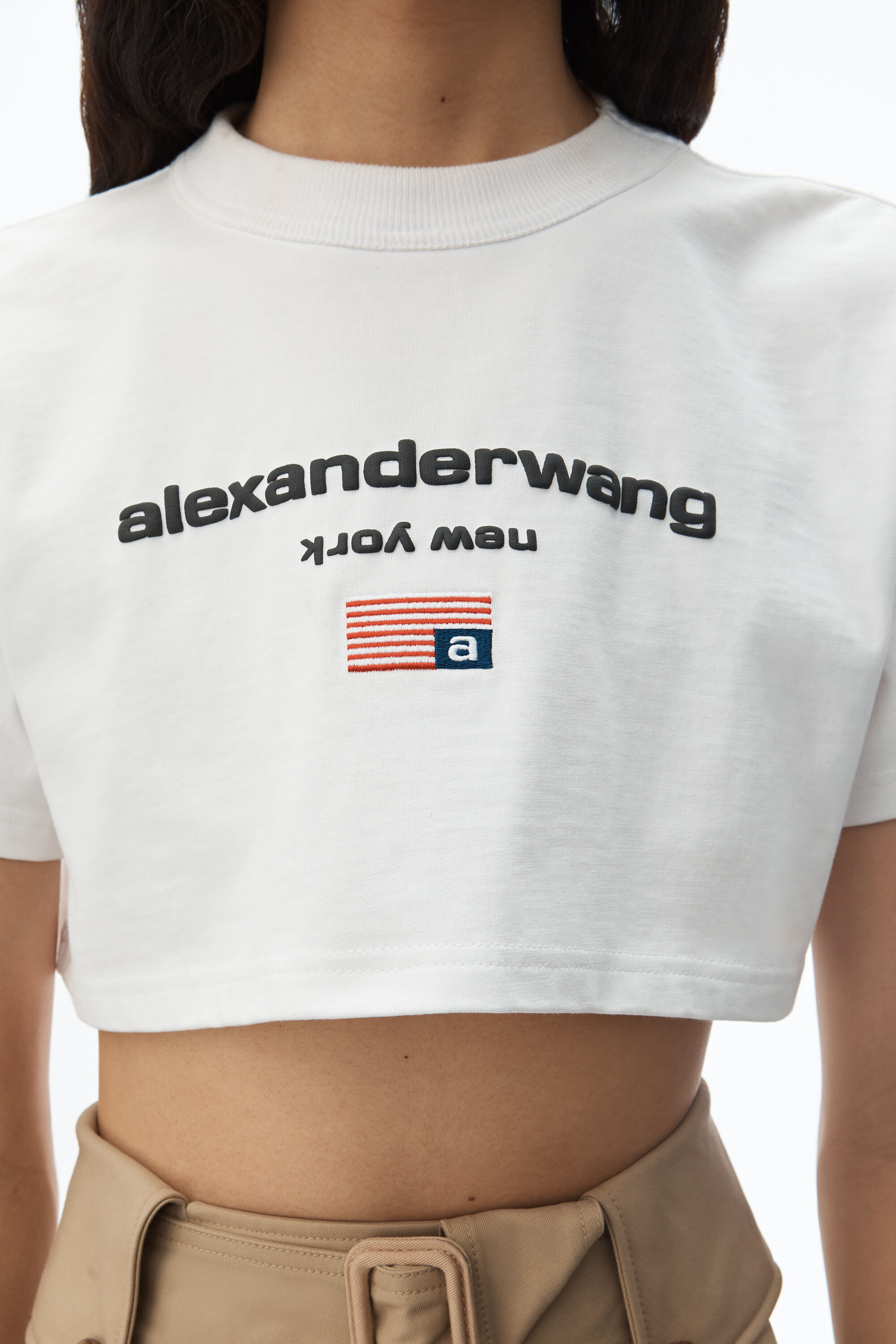 Alexanderwang Jersey Logo Crop Top Alexander Wang