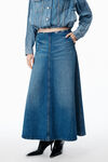 Alexander Wang vintage marbled blue a字形中长款牛仔布半身裙