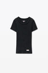 Alexander Wang washed black short-sleeve tee in ribbed cotton