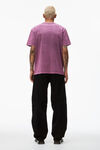 alexander wang embossed logo tee in compact jersey acid candy pink