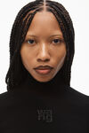 alexander wang long sleeve turtleneck in bodycon nylon black