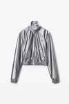 Alexander Wang alloy graue shrunken-kapuzenjacke