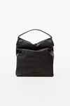 alexander wang small lunch bag in waxed leather black