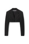 cropped tuxedo blazer in wool tailoring