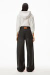 alexander wang 经典毛圈布透明烫钻连帽衫 light heather grey