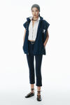 Alexander Wang navy/grey baseball pinstripe capri pants