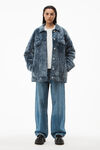 alexander wang 羊剪绒礼服外套 rich indigo