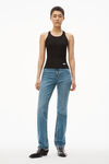 alexander wang racerback tank in ribbed cotton black