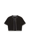 alexander wang 密织尼龙短款开衫 black
