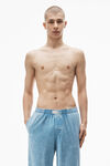 Alexander Wang washed blue wide-leg pant in cotton jersey